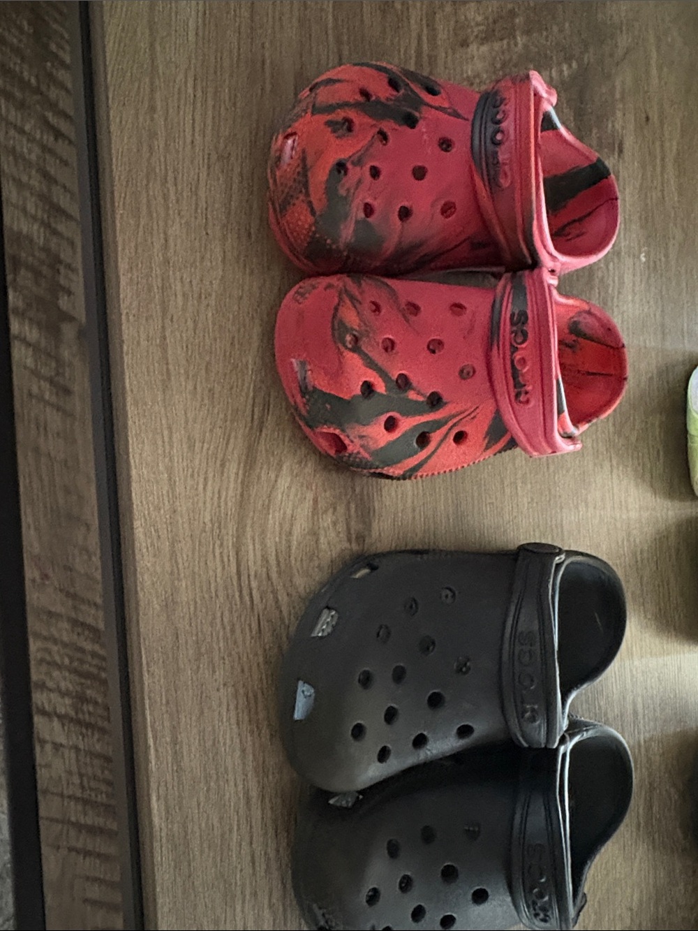 CROCS Kids Dual-Pair Mix — Red/Black and Solid Black Clogs